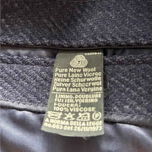 Classic Men's overcoat navy blue vintage pure new wool - Picture 10 of 12